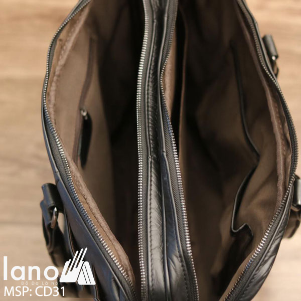 Cặp da nam công sở cao cấp da thật đựng laptop 15 inch CD36 bên trong