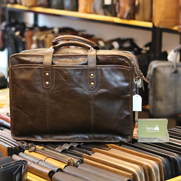 Cặp da nam Lano Thời TRang 2 ngăn kéo CD49 mặt sau