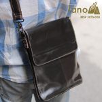 Tui Da Nam Lano Đựng iPad Giá Rẻ Siêu Mỏng 010 đen đeo chéo sau lưng