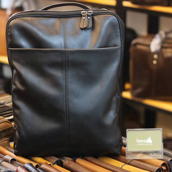 Balo da thật Lano thời trang nam tính đựng laptop BLN02