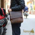 Túi đeo chéo nam da thật đựng iPad dạng hộp KT68 đeo vai
