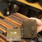 Ví da nam logo đầu trâu có khóa bấm dày dặn thời trang VDN015