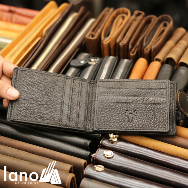 Ví ngang nam da bò đựng giấy tờ, card visit logo đầu trâu VDN019 bên trong