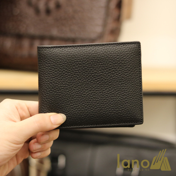 Ví da bò nam loại ngang nhỏ gọn thời trang VDN20 đen