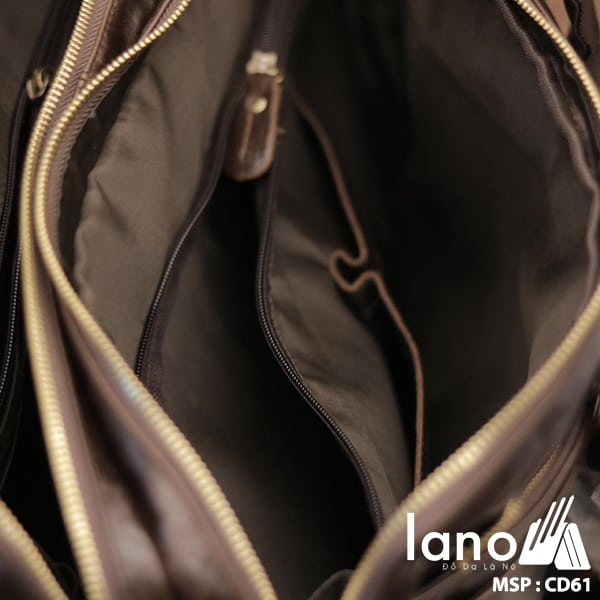 Cặp da nam công sở Lano thời trang cao cấp đựng laptop 15inch CD61 bên trong