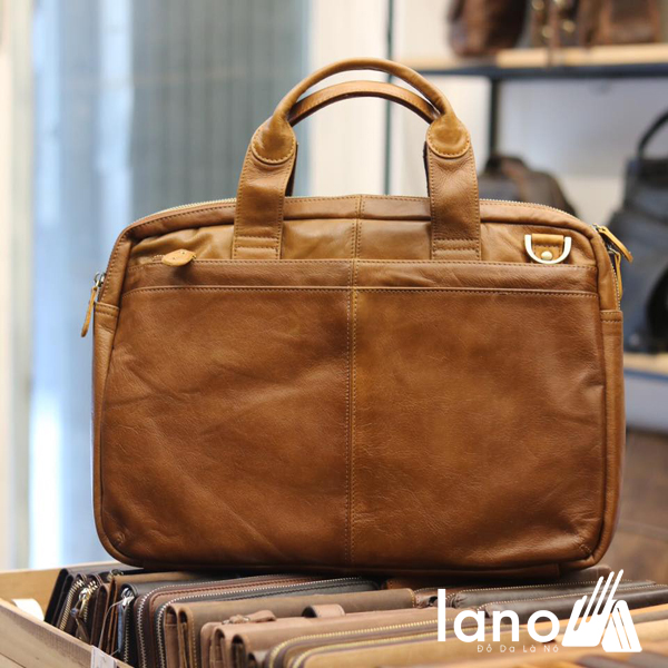 Cặp da nam công sở Lano thời trang cao cấp đựng laptop 15inch CD61