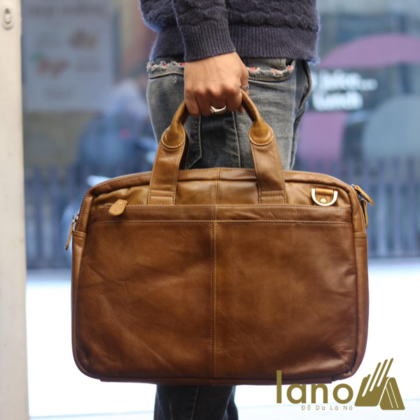 Cặp da nam công sở Lano thời trang cao cấp đựng laptop 15inch CD61 xách tay