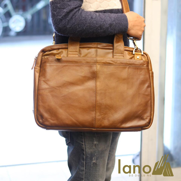 Cặp da nam công sở Lano thời trang cao cấp đựng laptop 15inch CD61 đeo chéo