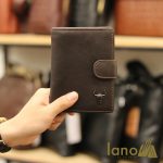 Ví da nam logo đầu trâu có khóa bấm dày dặn thời trang VDN015
