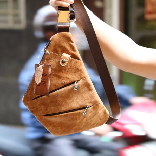 Túi da đeo ngực nam thời trang độc đáo TDL25