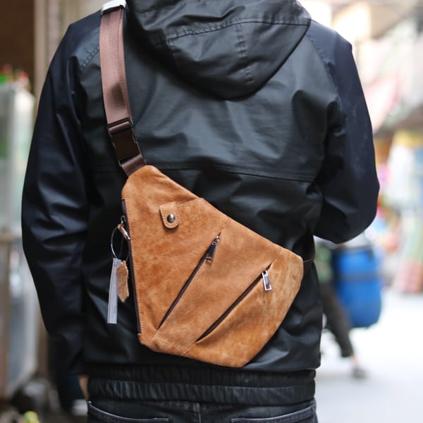Túi da đeo ngực nam thời trang độc đáo TDL25 đeo cheo sau lưng