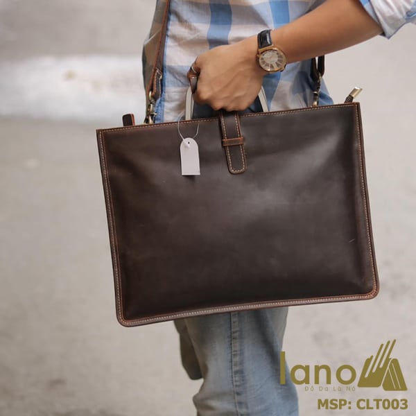 Túi da nam cầm tay thời trang Lano gọn nhẹ CLT003 đeo chéo
