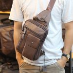 Túi đeo trước ngực nam Lano da bò thật 100% TDL37 đeo chéo