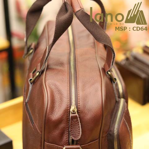Cặp da nam Lano đựng Laptop 15 inch da bò thật thời trang bụi bặm CD64