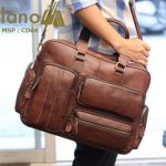 Cặp da nam Lano đựng Laptop 15 inch da bò thật thời trang bụi bặm CD64 - đeo vai