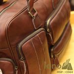 Cặp da nam Lano đựng Laptop 15 inch da bò thật thời trang bụi bặm CD64 - nghiêng