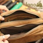 Túi da đeo chéo nam Lano thời trang tiện lợi mới 2018 KT88 - bên trong
