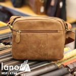 Túi da đeo chéo nam Lano thời trang tiện lợi mới 2018 KT88 - mặt sau