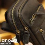 Túi da đeo chéo trước ngực nam Lano thời trang cao cấp TDL44 - đen nghiêng