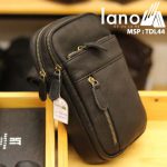 Túi da đeo chéo trước ngực nam Lano thời trang cao cấp TDL44 - đen nghiêng