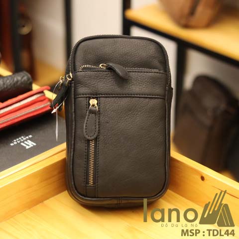 Túi da đeo chéo trước ngực nam Lano thời trang cao cấp TDL44 - đen