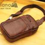 Túi da đeo chéo trước ngực nam Lano thời trang cao cấp TDL44 - nâu đỏ