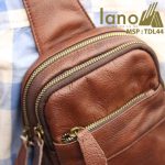 Túi da đeo chéo trước ngực nam Lano thời trang cao cấp TDL44 - nâu đỏ đeo trước ngực
