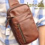 Túi da đeo chéo trước ngực nam Lano thời trang cao cấp TDL44 - nâu đỏ đeo trước ngực