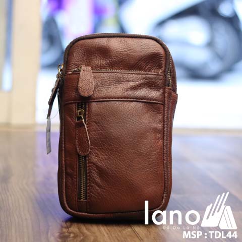 Túi da đeo chéo trước ngực nam Lano thời trang cao cấp TDL44 - nâu đỏ