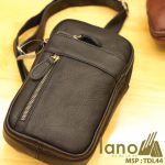 Túi da đeo chéo trước ngực nam Lano thời trang cao cấp TDL44 - đen