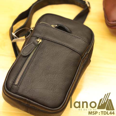 Túi da đeo chéo trước ngực nam Lano thời trang cao cấp TDL44 - đen