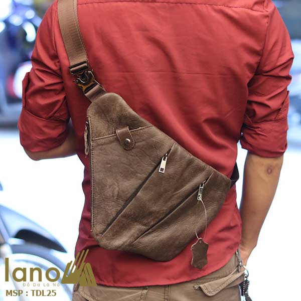 Túi da đeo ngực nam Lano thời trang độc đáo TDL25 - đeo lưng