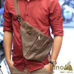 Túi da đeo ngực nam Lano thời trang độc đáo TDL25 - đeo trước ngực