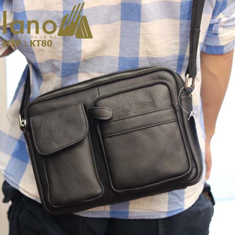 Túi đeo chéo nam công sở Lano da bò thời trang tiện lợi KT80 - đeo sau lưng