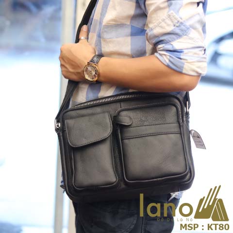 Túi đeo chéo nam công sở Lano da bò thời trang tiện lợi KT80 - đeo vai
