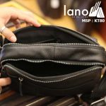 Túi đeo chéo nam công sở Lano da bò thời trang tiện lợi KT80 - bên trong