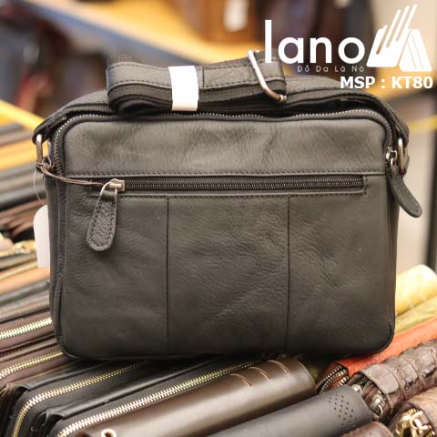 Túi đeo chéo nam công sở Lano da bò thời trang tiện lợi KT80 - mặt sau