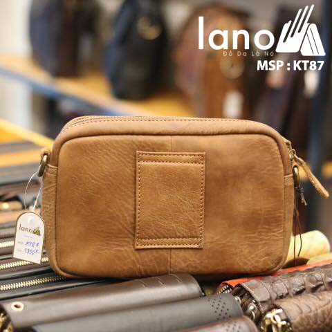 Túi đeo chéo nam Lano có đai thắt lưng mới lạ 2018 KT87 - mặt sau