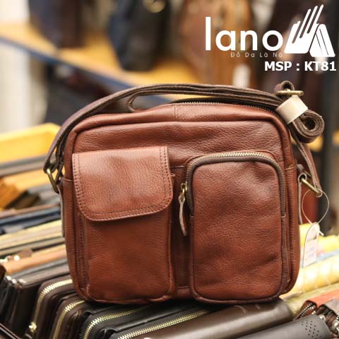 Túi đeo chéo nam Lano da bò thật thời trang bụi bặm KT81