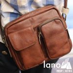 Túi đeo chéo nam Lano da bò thật thời trang bụi bặm KT81 - đeo sau lưng