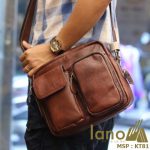 Túi đeo chéo nam Lano da bò thật thời trang bụi bặm KT81 - đeo vai