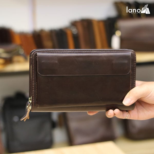 Ví da nam cầm tay Lano 2 khóa kéo sang trọng lịch lãm VCTN029