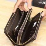 Ví da nam cầm tay Lano 2 khóa kéo sang trọng lịch lãm VCTN029 bên trong