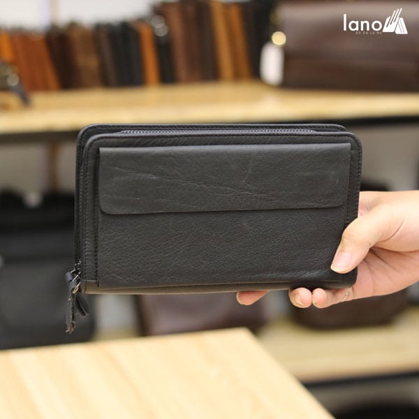 Ví da nam cầm tay Lano 2 khóa kéo sang trọng lịch lãm VCTN029