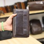 Ví da nam cầm tay Lano 2 khóa kéo sang trọng lịch lãm VCTN029 trên tay