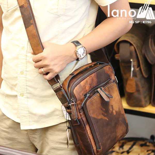 Túi da đeo chéo Lano dạng hộp đẳng cấp lịch lãm KT96 - đeo chéo