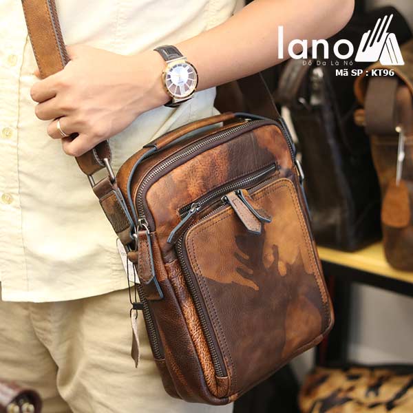 Túi da đeo chéo Lano dạng hộp đẳng cấp lịch lãm KT96 - đeo chéo