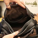 Túi da đeo chéo Lano dạng hộp đẳng cấp lịch lãm KT96 đen - bên trong