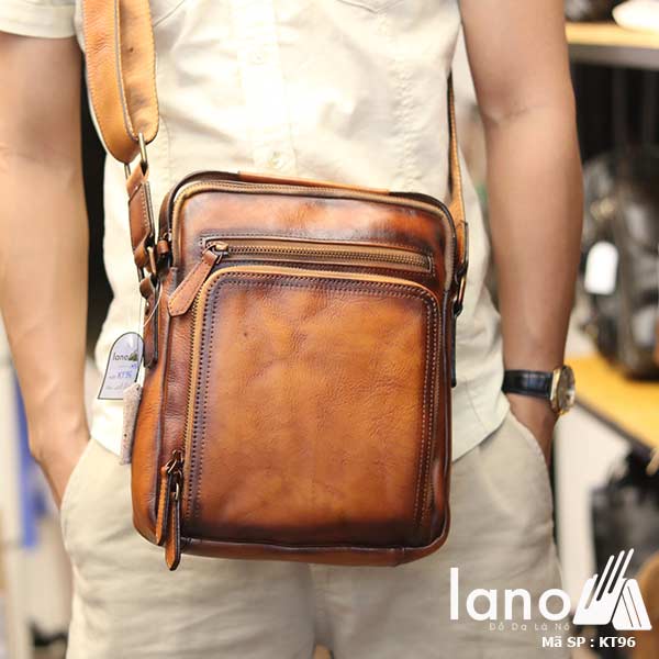 Túi da đeo chéo Lano dạng hộp đẳng cấp lịch lãm KT96 - đeo trước