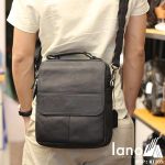 Túi da đeo chéo nam Lano lịch lãm cuốn hút KT105 đen - đeo lưng